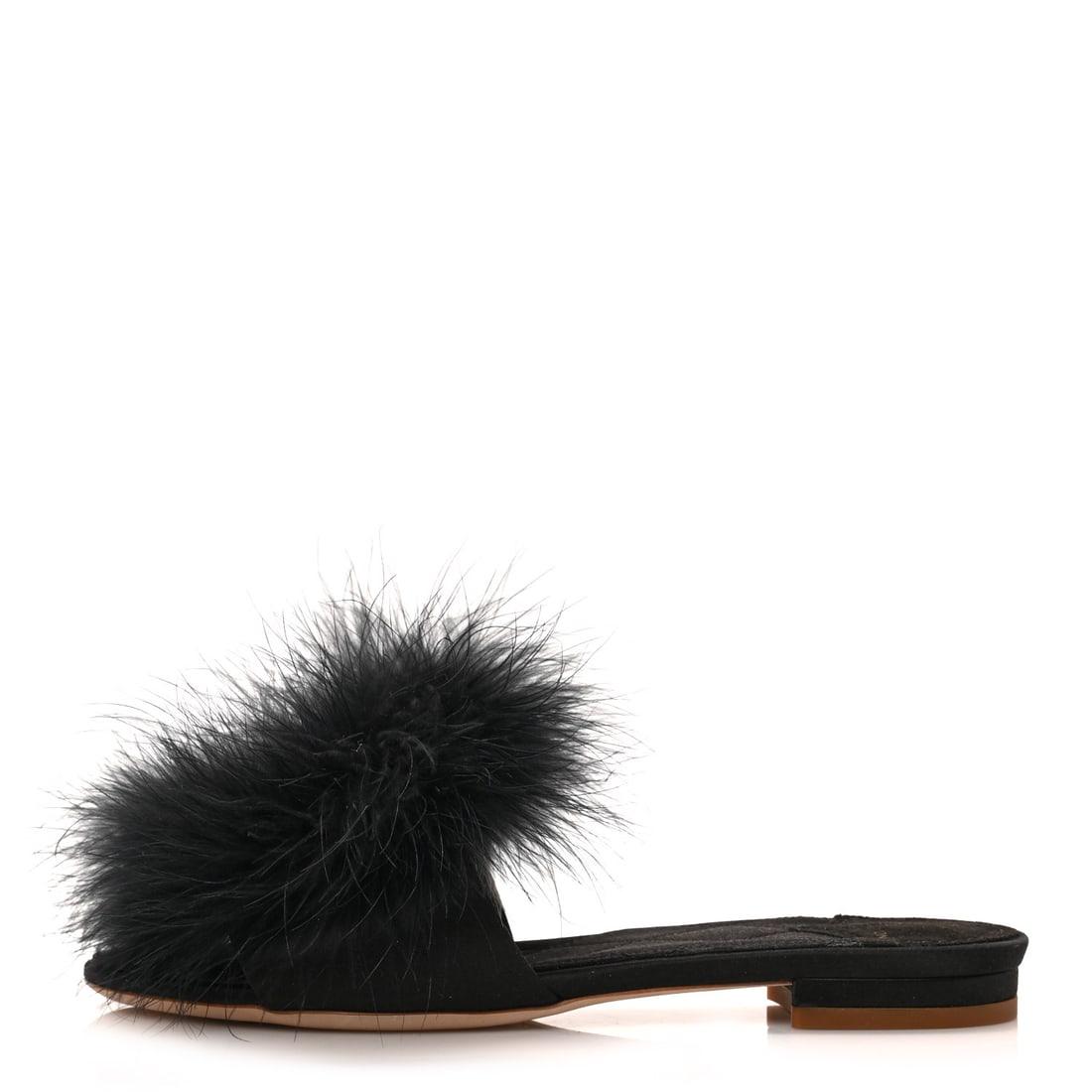 Louis Vuitton Fur Crystal LV: Louis Vuitton Fur Crystal LV Marilyn Flat Mule 36 Black Brand: LOUIS VUITTON Condition: Excellent Condition Details: Other: Scuffs at soles, marks on sole(s) Size: 36 EU This is an authentic pair of L