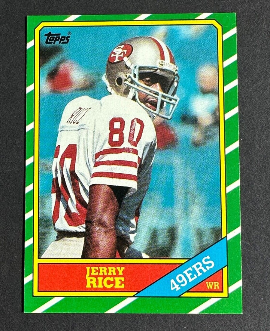 1986 topps #161 jerry rice rookie card nm - mint clean sharp  RC HOF niners (1 of 7)