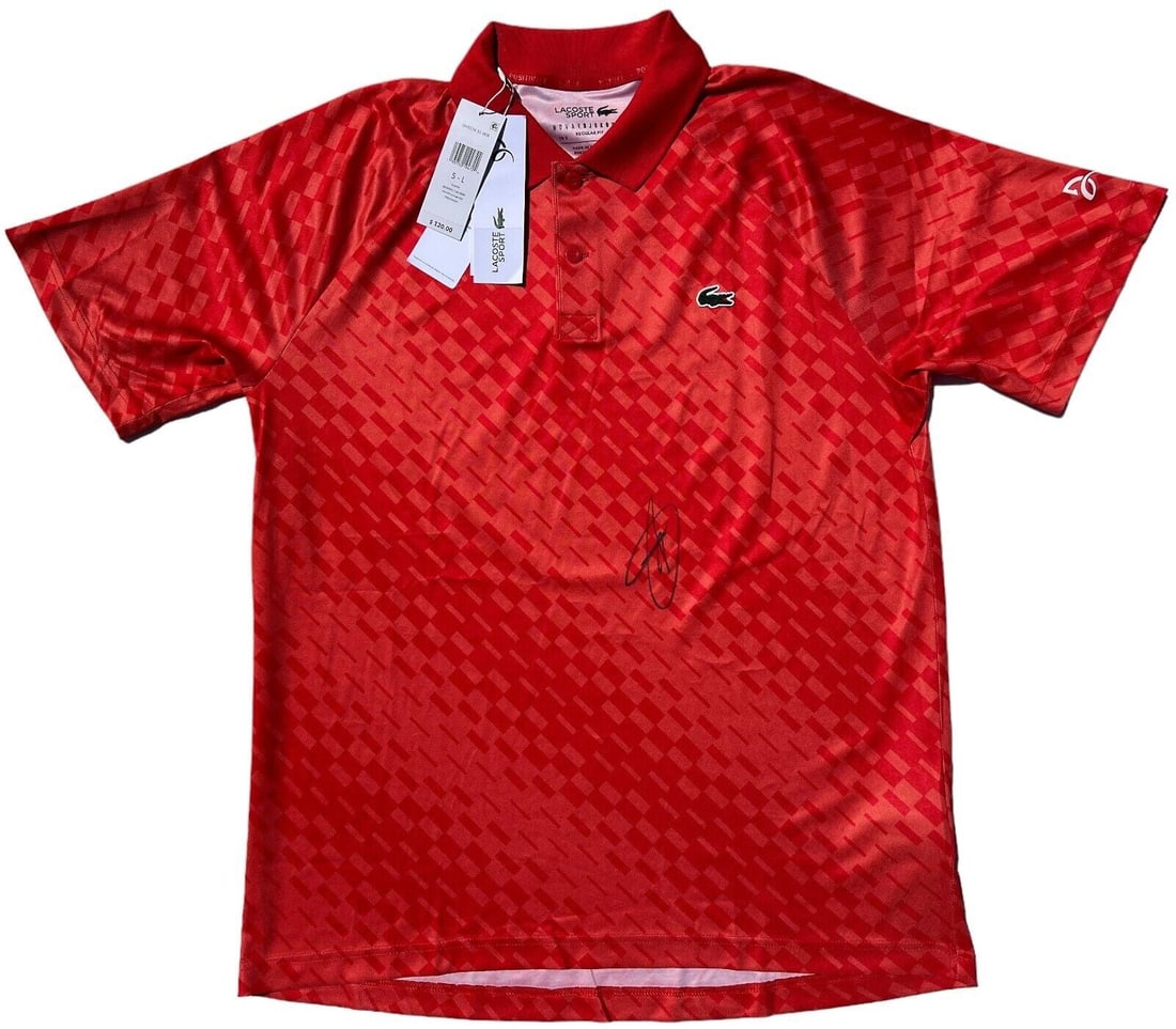 novak djokovic signed lacoste shirt polo australian open wimbledon olympics JSA: novak djokovic signed lacoste shirt