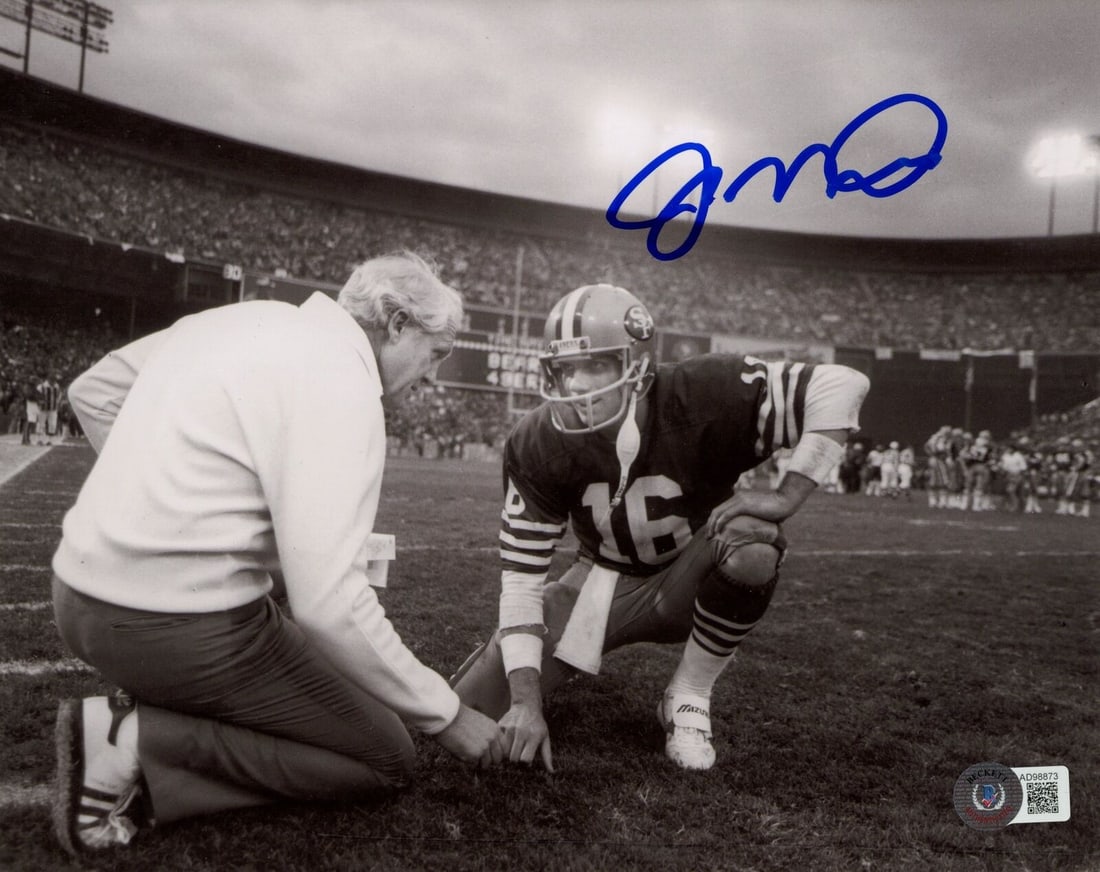 joe montana autographed san francisco 49ers 8x10 photo beckett 46432: joe montana autographed san francisco