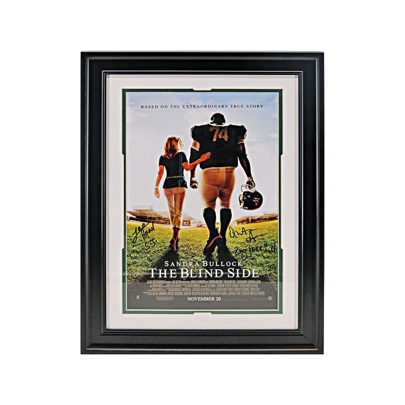 the blind side quinton aaron and jae head dual autographed signed 11x17 movie framed poster (brandon (1 of 4)
