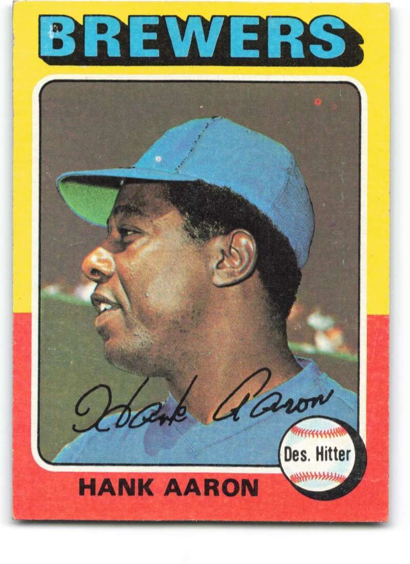 1975 topps #660 hank aaron ex/nm brewers  id:338743 (1 of 2)