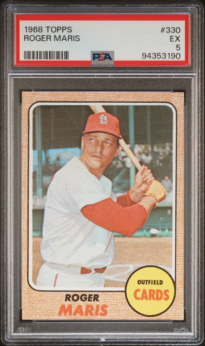 1968 topps #330 roger maris (1 of 2)