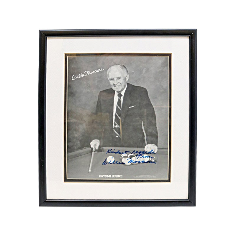 willie mosconi billiards autographed signed framed (1 of 3)