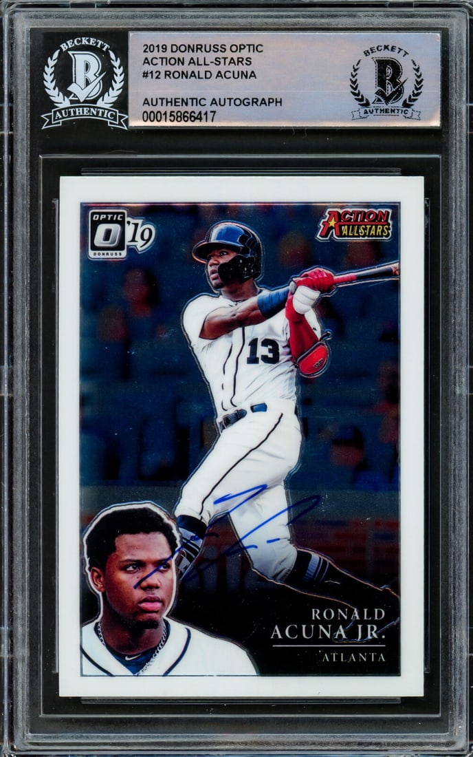 ronald acuna jr. autographed 2019 donruss (1 of 2)