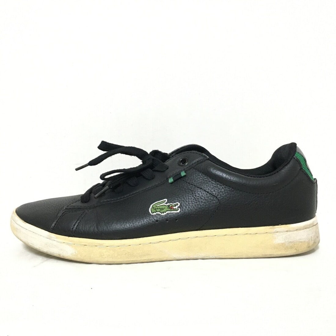 Auth Lacoste - Black Leather Mens: Auth Lacoste - Black Leather Mens Sneakers Condition: Pre-owned Brand: Lacoste Style: Sneakers Color: Black Upper Material: Leather ConditionRank: 5 Department: Mens Type: Sneake
