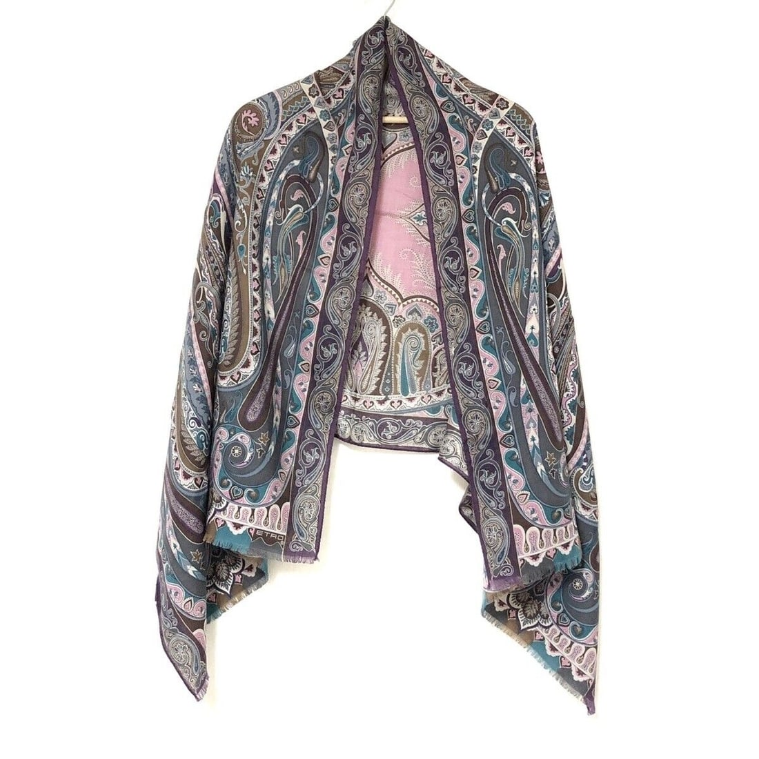 Auth ETRO - Purple Dark Brown: Auth ETRO - Purple Dark Brown Multi Wool Silk Scarf Condition: Pre-owned Brand: ETRO Style: Scarf Color: Purple, Dark Brown, Multi Material: Wool, Silk ConditionRank: 7 Type: Scarf <b