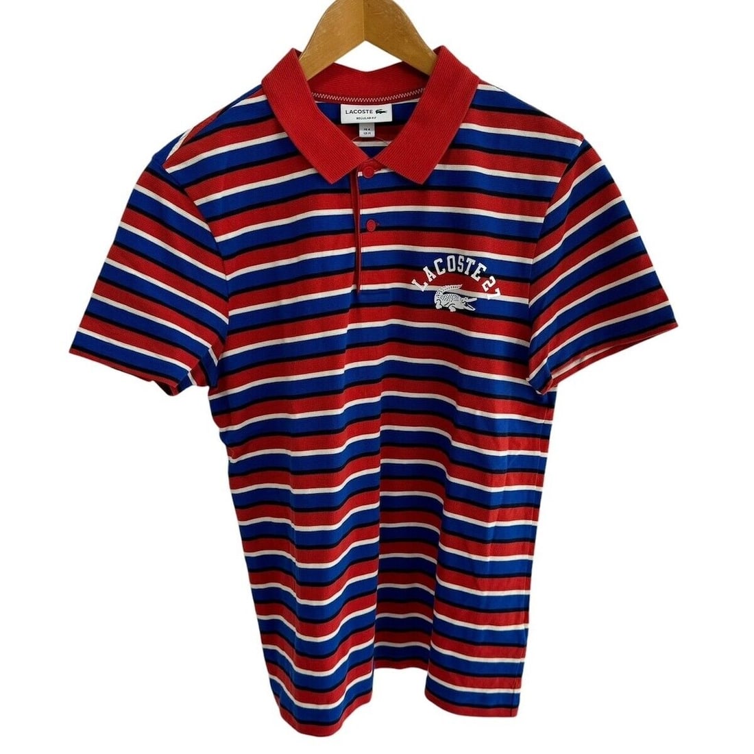 Auth Lacoste - Red Blue Cream: Auth Lacoste - Red Blue Cream Mens Polo Shirt Condition: Pre-owned Brand: Lacoste Style: Polo Shirt Color: Red, Blue, Cream Material: Please see the photo of the quality tag ConditionRank: 6 <