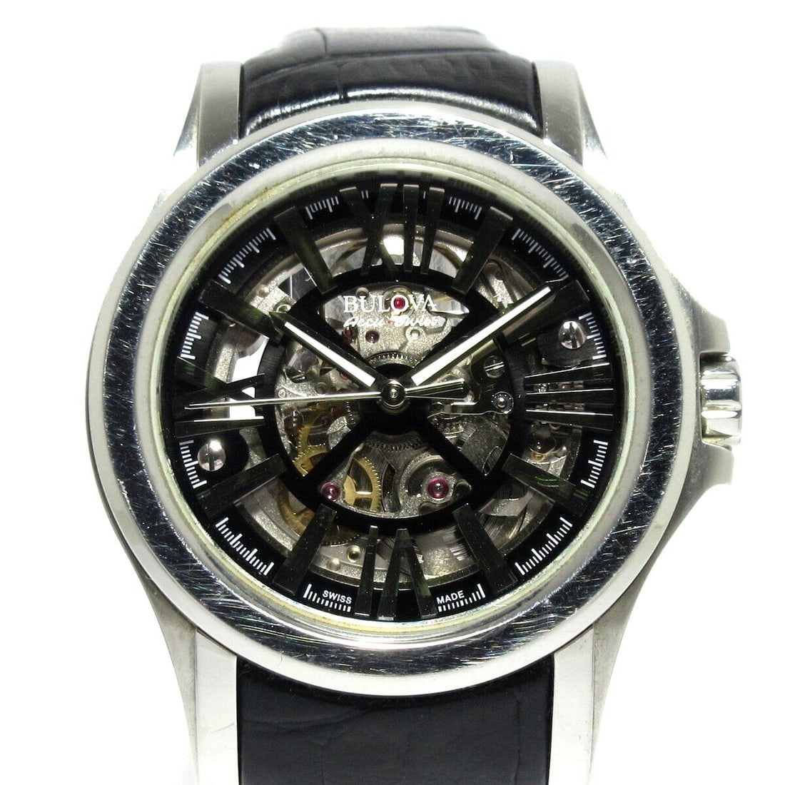 Auth Bulova AccuSwiss Kirkwood skeleton 63A122: Auth Bulova AccuSwiss Kirkwood skeleton 63A122 99146962 Black Mens Wrist Watch Condition: Pre-owned Brand: Bulova Style: Wrist Watch Color: Please see the photos Model Number: 63A122 Product Name: