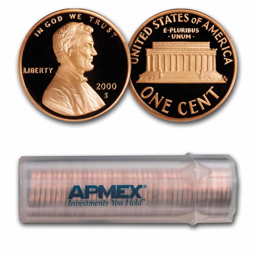 2000-S Lincoln Cent 50-Coin Roll Proof (1 of 2)
