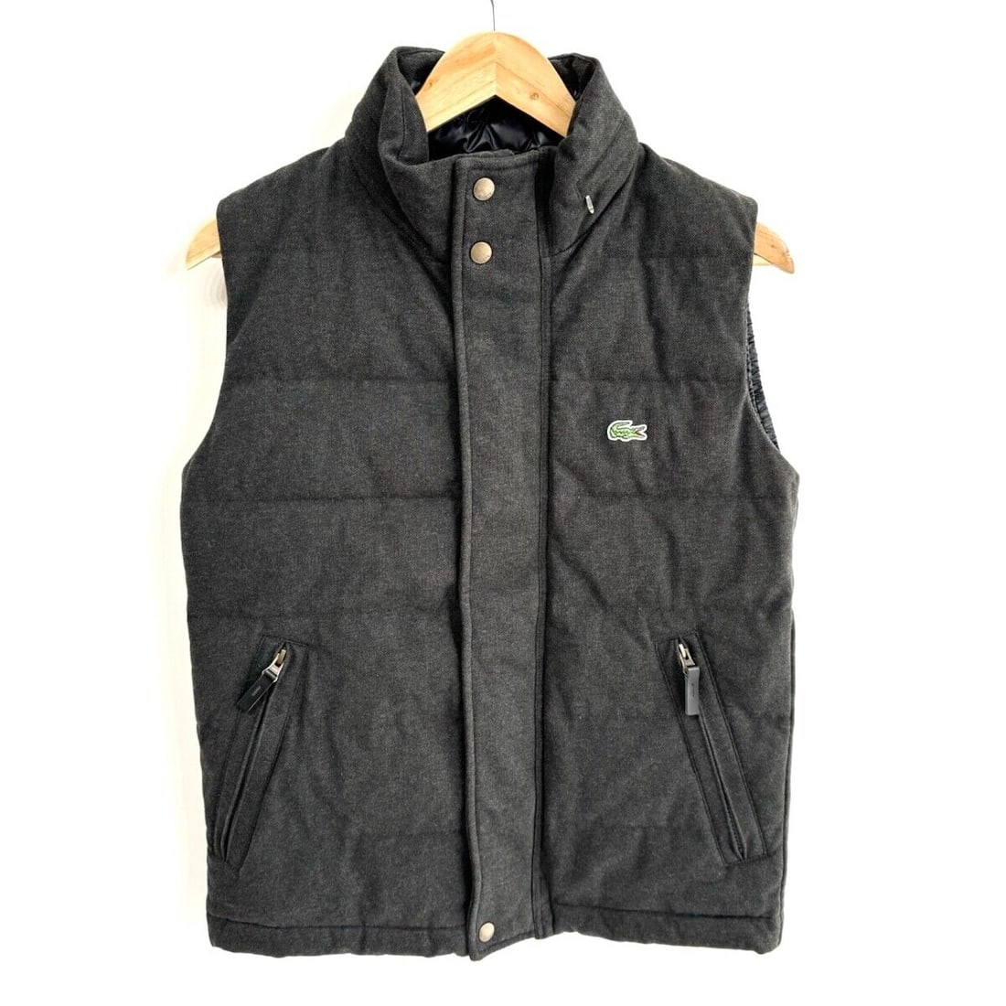 Auth Lacoste - Dark Gray: Auth Lacoste - Dark Gray Down Vest Condition: Pre-owned Brand: Lacoste Style: Down Vest Color: Dark Gray Outer Shell Material: Please see the photo of the quality tag Accessories: None Co