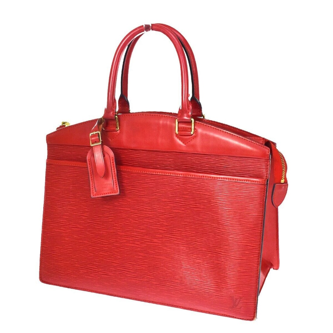 LOUIS VUITTON LV Logo Riviera Hand: LOUIS VUITTON LV Logo Riviera Hand Bag Epi Leather Red France M48187 65YD217 Condition: Pre-owned Detail Notes: ?Inside and outside pocket has peeled and dirt (JUNK).Corner has frayed.Please check a p