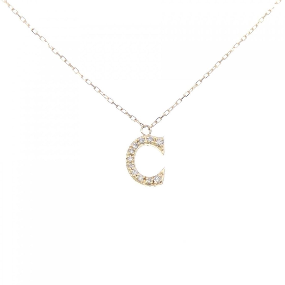 Authentic K18YG Initials C Diamond Necklace (1 of 5)