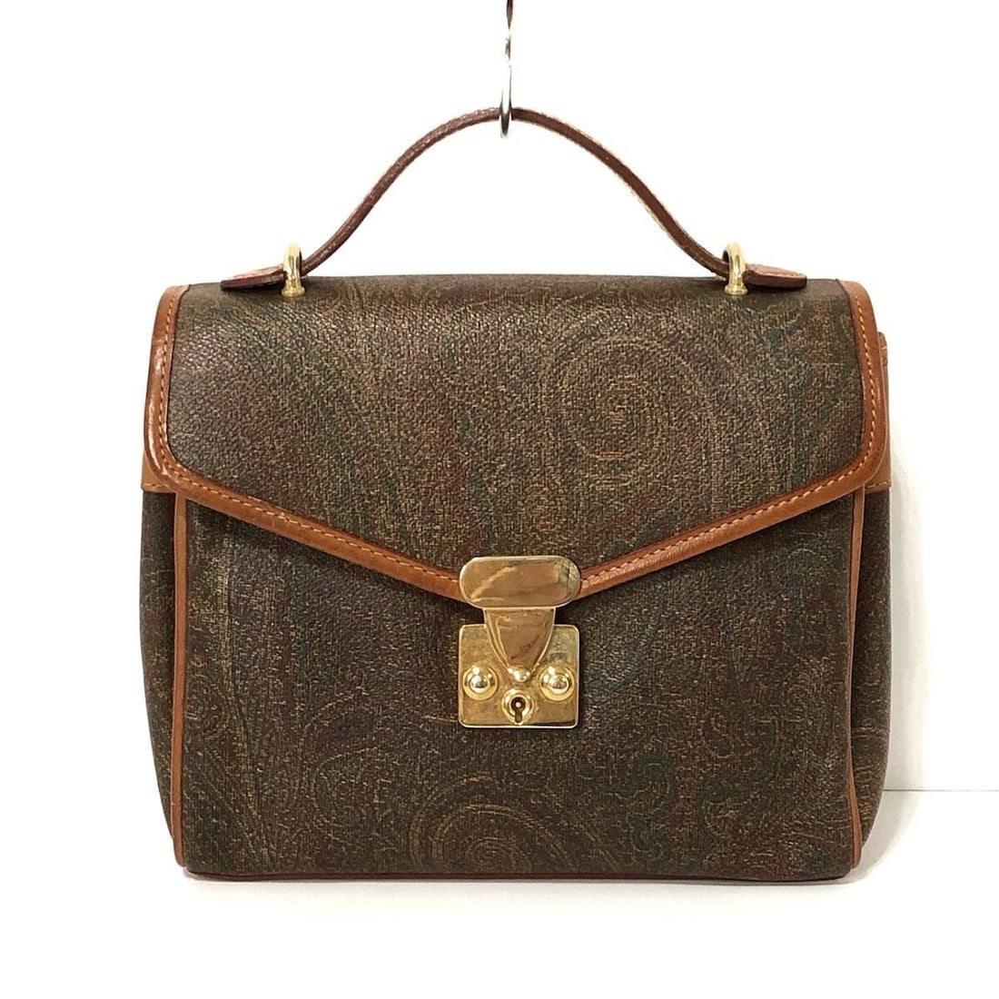 Auth ETRO - Dark Brown Brown: Auth ETRO - Dark Brown Brown Multi PVC Leather Handbag Condition: Pre-owned Brand: ETRO Style: Handbag Exterior Color: Dark Brown, Brown, Multi Exterior Material: PVC, Leather Accessories: Shoulde