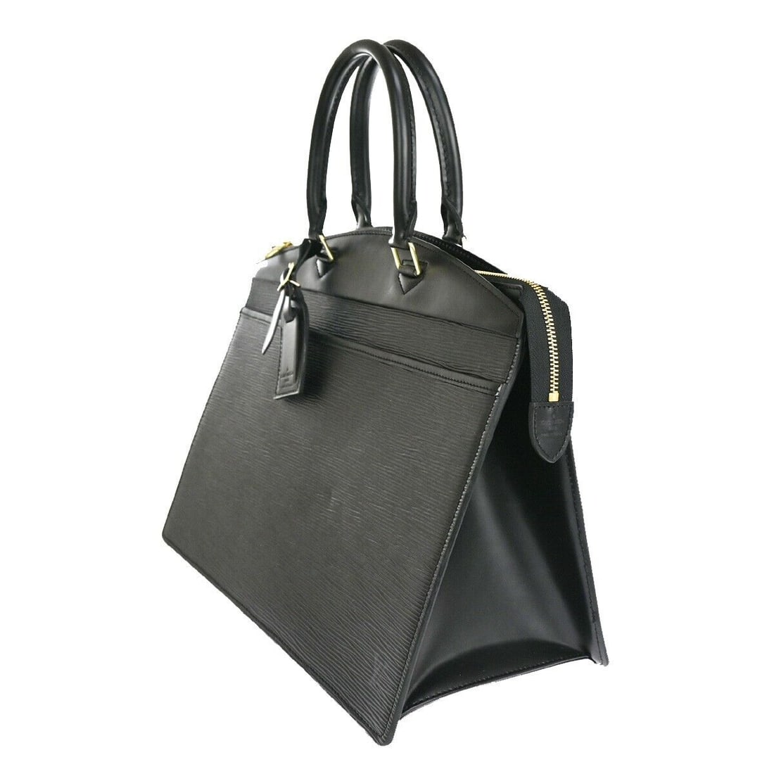 LOUIS VUITTON LV Logo Riviera Hand: LOUIS VUITTON LV Logo Riviera Hand Bag Epi Leather Black France M48182 65YD713 Condition: Pre-owned Detail Notes: ?Inside and outside pocket has peeled ,dirt and sticky(JUNK).Please check a photograph