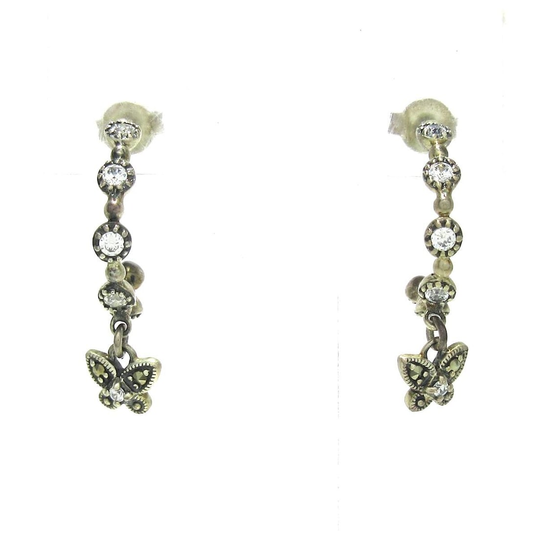 Auth ANNA SUI - Silver Clear: Auth ANNA SUI - Silver Clear Rhinestones Earrings Condition: Pre-owned Brand: ANNA SUI Style: Earrings Color: Silver, Clear Material: Silver, Rhinestones Note: This will be shipped by FedEx. Pleas