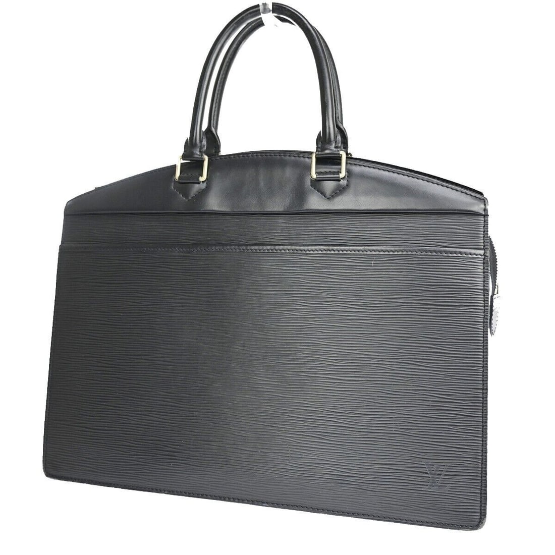 LOUIS VUITTON LV Logo Riviera Hand: LOUIS VUITTON LV Logo Riviera Hand Bag Epi Leather Black France M48182 64HB791 Condition: Pre-owned Detail Notes: ?Corner has frayed. Handle has peeled. Inside has fray and peeled. Please check a phot