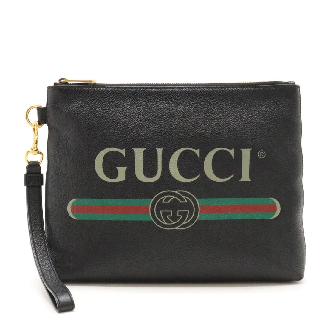 GUCCI Logo Print Portfolio Medium Clutch: GUCCI Logo Print Portfolio Medium Clutch Bag Second Bag Leather 240802N Condition: Pre-owned Brand: GUCCI Style: Hand Bag Exterior Material: Leather Exterior Color: Unknown Department: Ladies