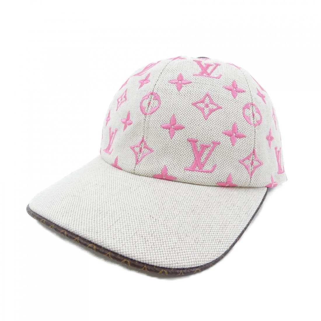Authentic LOUIS VUITTON CAP #241-003-662-9416: Authentic LOUIS VUITTON CAP #241-003-662-9416 Condition: Pre-owned Brand: LOUIS VUITTON Style: HAT Color: White Gray Material: See Image Gender: Ladies Size: M Size Type: Regular