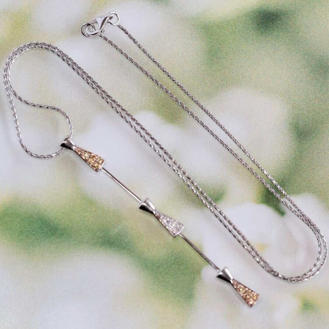 Chimento 18k White Gold Yellow Sapphire: Chimento 18k White Gold Yellow Sapphire Diamond Necklace Pendant Used Condition: Pre-owned Important Notes: ?Length about 45 cm Top length 6.2 cm Width about 0.4 cm Newly finished and in very clean co