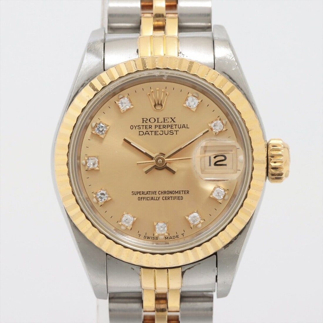 Rolex Datejust 69173G SSxYG AT Champagne-Face: Rolex Datejust 69173G SSxYG AT Champagne-Face Condition: Pre-owned Important Notes: ?Fair+ : Used with some noticeable scratches. A3288059? Style: Luxury Material: SSxYG Color: See description Siz