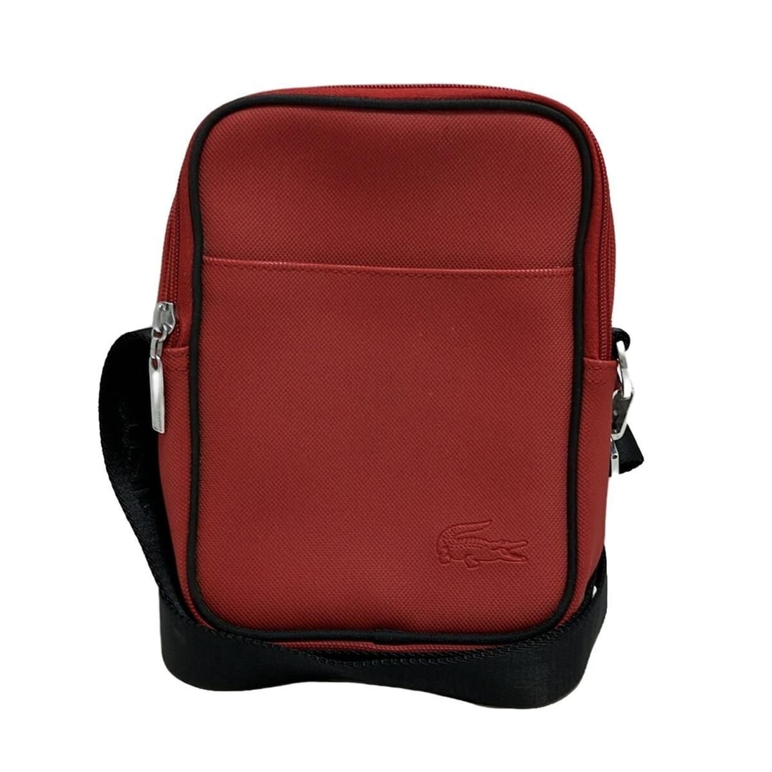 Auth Lacoste - Red Black PVC: Auth Lacoste - Red Black PVC Nylon Shoulder Bag Condition: Pre-owned Brand: Lacoste Style: Shoulder Bag Exterior Color: Red, Black Exterior Material: PVC, Nylon ConditionRank: 6 Departmen