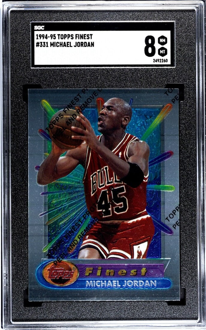 michael jordan 1994-95 topps finest card: michael jordan 1994-95 topps finest card #331 - SGC graded 8 nm-mt (chicago/hof) Michael Jordan 1994-95 Topps Finest Card #331 - SGC Graded 8 NM-MT (Chicago/HOF) SKU no: RBJ8235049123928 Guidelines fo