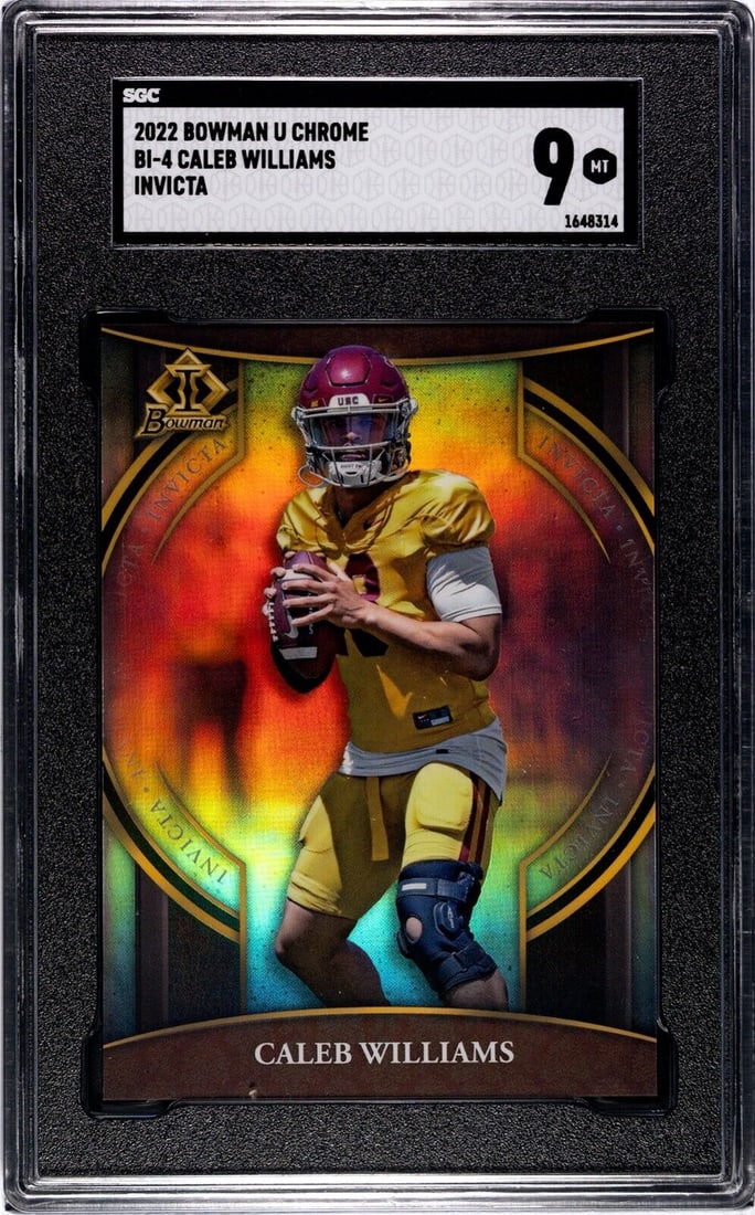 caleb williams 2022 bowman u chrome: caleb williams 2022 bowman u chrome invicta rookie card (RC) #bi-4- SGC graded 9 Caleb Williams 2022 Bowman U Chrome Invicta Rookie Card (RC) #BI-4- SGC Graded 9 SKU no: RBJ8194041217112 Guidelines fo