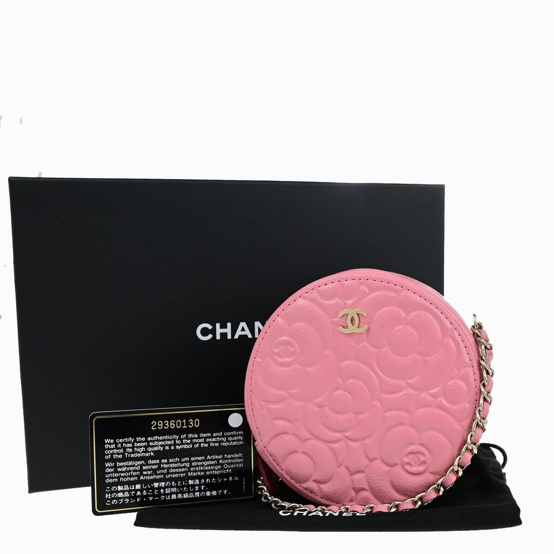 CHANEL CC Logo Camellia Round Mini: CHANEL CC Logo Camellia Round Mini Chain Shoulder Bag Caviar Leather PK 337RK175 Condition: Pre-owned Important Notes: ?EXCELLENT CONDITION? Brand: CHANEL Exterior Material: Caviar Skin Leather Style:
