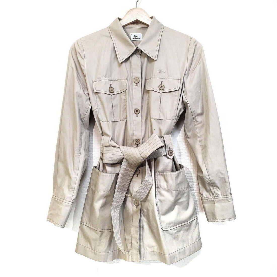 Auth Lacoste - Beige Womens Coat: Auth Lacoste - Beige Womens Coat Condition: Pre-owned Brand: Lacoste Style: Coat Color: Beige Outer Shell Material: Please see the photo of the quality tag ConditionRank: 7 Department: Wo