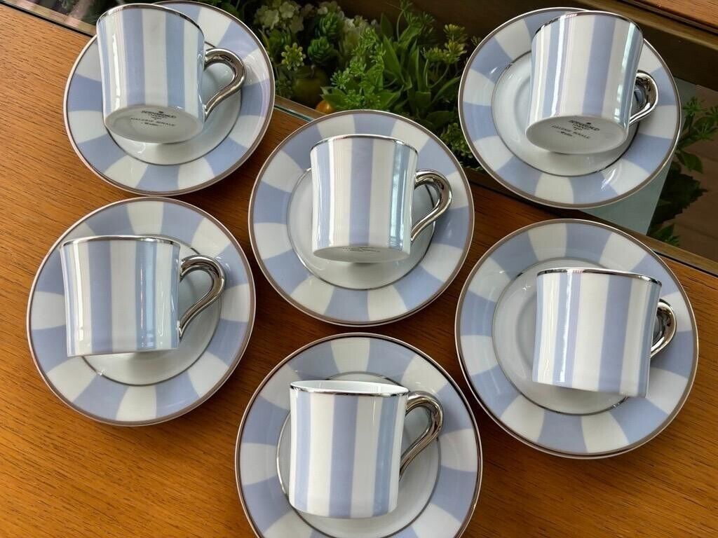 Bernardaud Gallery Royale Wallis Demitasse Cup: Bernardaud Gallery Royale Wallis Demitasse Cup Saucer Set Of 6 Used Condition: Used Brand: Bernardaud Type: Blue Model: NA Country: Japan Theme: NA Country/Region of Manufacture: NA <