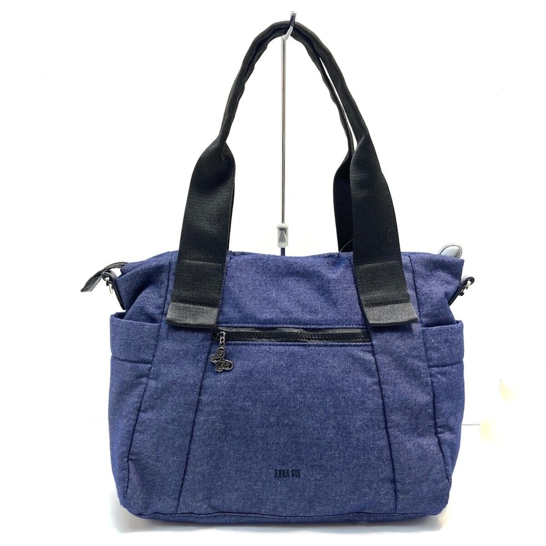 Auth ANNA SUI - Navy Black: Auth ANNA SUI - Navy Black Denim Nylon Leather Handbag Condition: Pre-owned Brand: ANNA SUI Style: Handbag Exterior Color: Navy, Black Exterior Material: Denim, Nylon, Leather Accessories: Shoulde