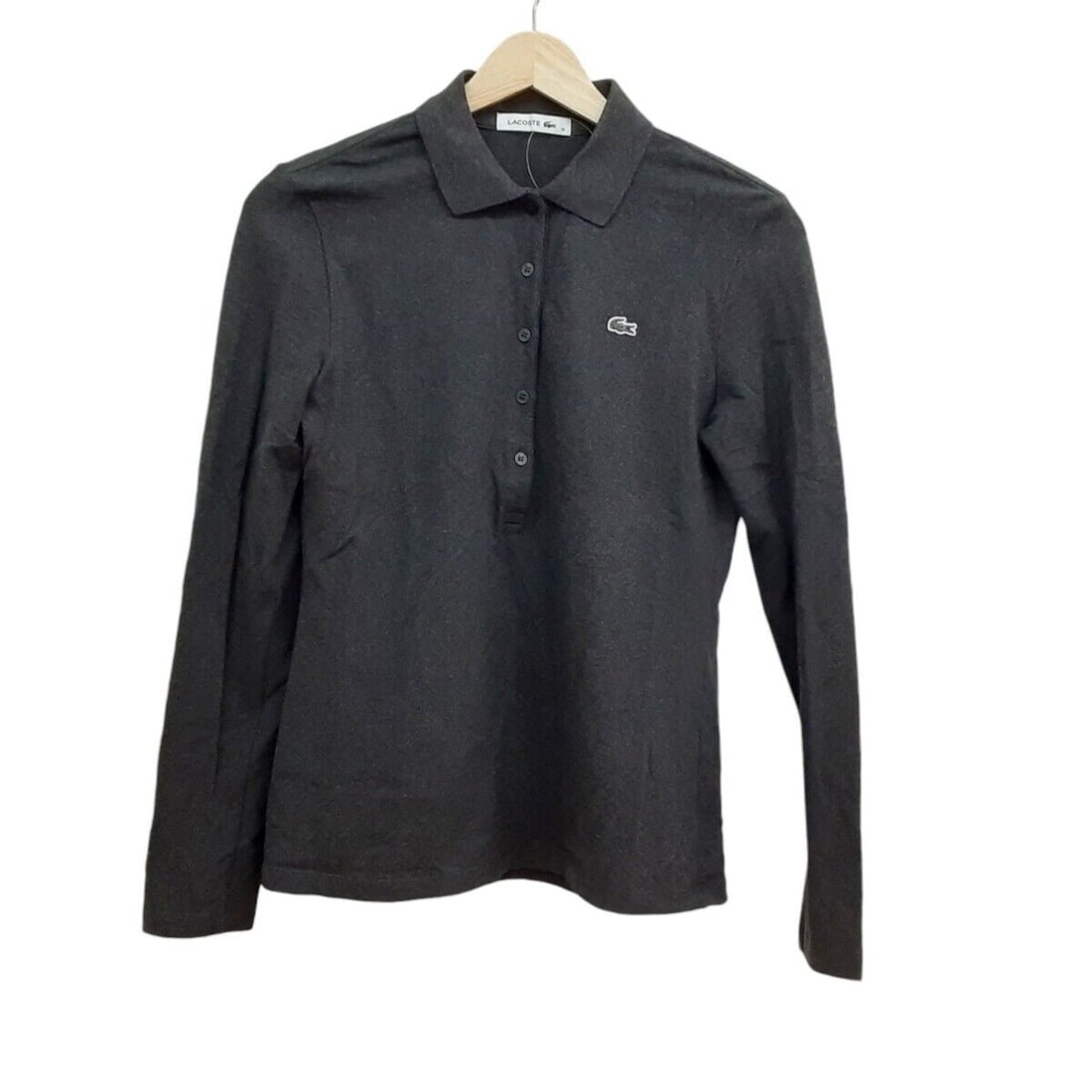 Auth Lacoste - Dark Gray Womens: Auth Lacoste - Dark Gray Womens Polo Shirt Condition: Pre-owned Brand: Lacoste Style: Polo Shirt Color: Dark Gray Material: Please see the photo of the quality tag ConditionRank: 7 Depart