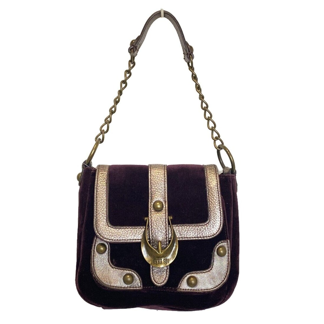 Auth ANNA SUI - Bordeaux Velour: Auth ANNA SUI - Bordeaux Velour Leather Shoulder Bag Condition: Pre-owned Brand: ANNA SUI Style: Shoulder Bag Exterior Color: Bordeaux Exterior Material: Velour, Leather Accessories: Long Shoulder