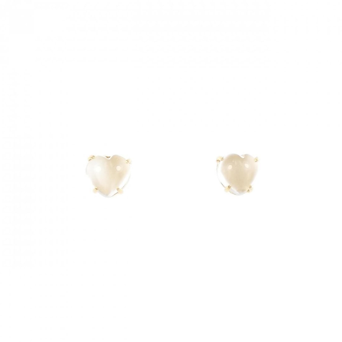 Authentic K18YG Heart Moonstone Earrings (1 of 4)