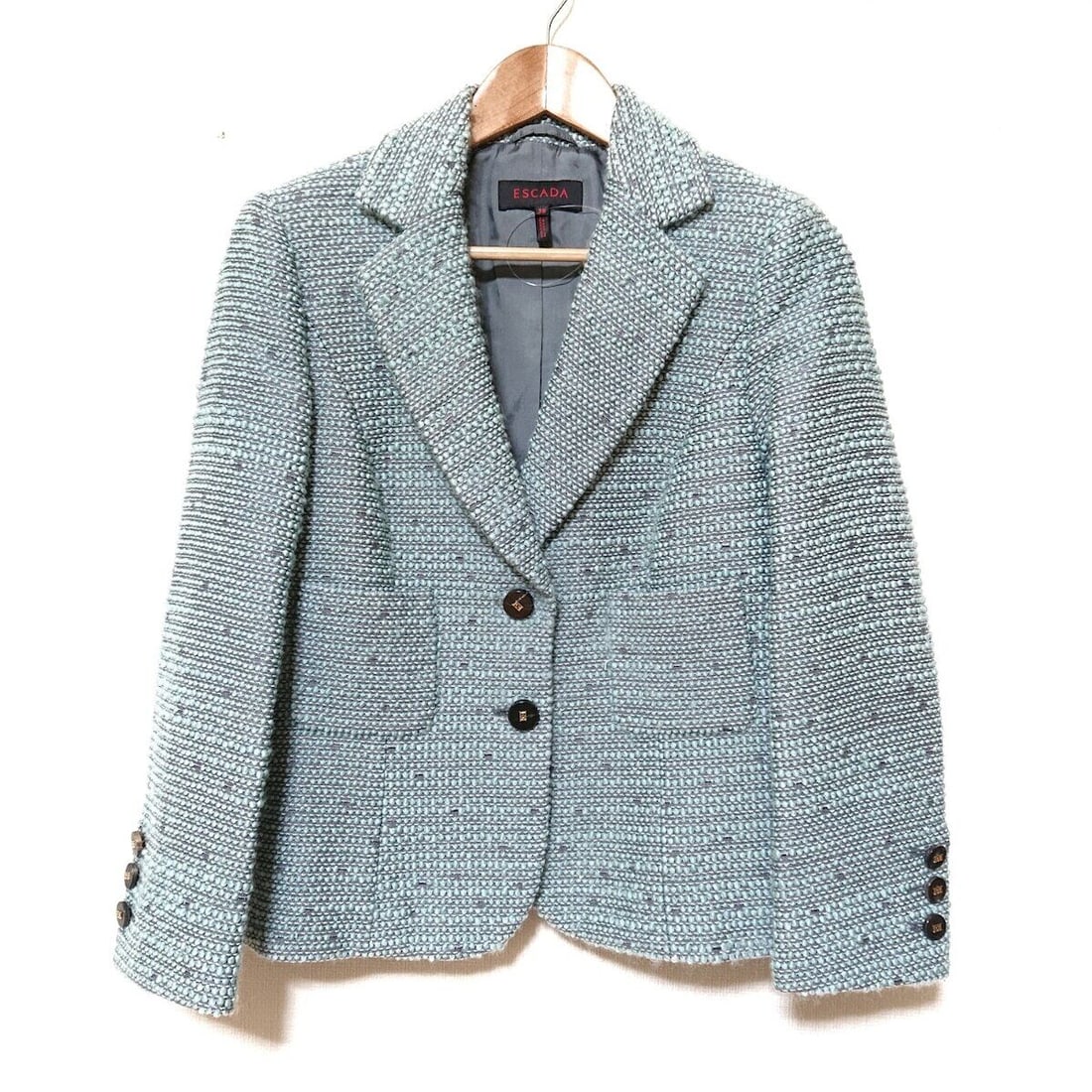 Auth ESCADA - Light Green Gray: Auth ESCADA - Light Green Gray Womens Jacket Condition: Pre-owned Brand: ESCADA Style: Jacket Color: Light Green, Gray Outer Shell Material: Please see the photo of the quality tag ConditionRank: