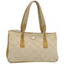 PRADA Hand Bag Nylon Cream Auth