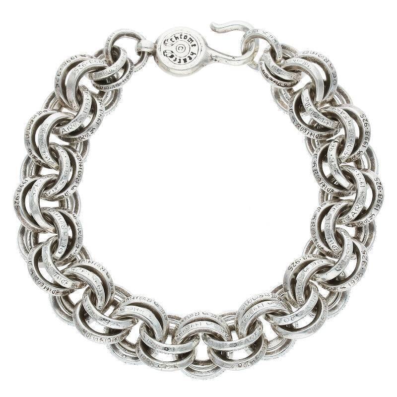 CHROME HEARTS Double Ring Silver Bracelet: CHROME HEARTS Double Ring Silver Bracelet Silver 77.82g 823042 SJ02 Condition: Pre-owned Brand: CHROME HEARTS Country: Japan SN: MOR_0820 Department: Men Style: bracelet Material: NA