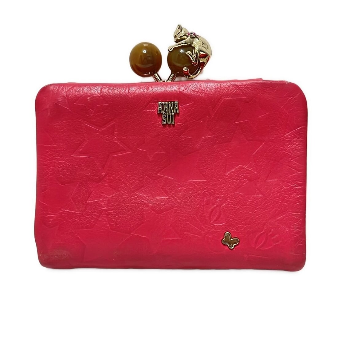 Auth ANNA SUI - Pink Leather: Auth ANNA SUI - Pink Leather Bifold Wallet Condition: Pre-owned Brand: ANNA SUI Style: Bifold Wallet Color: Pink Material: Leather ConditionRank: 6 Department: Women Type: Bifold