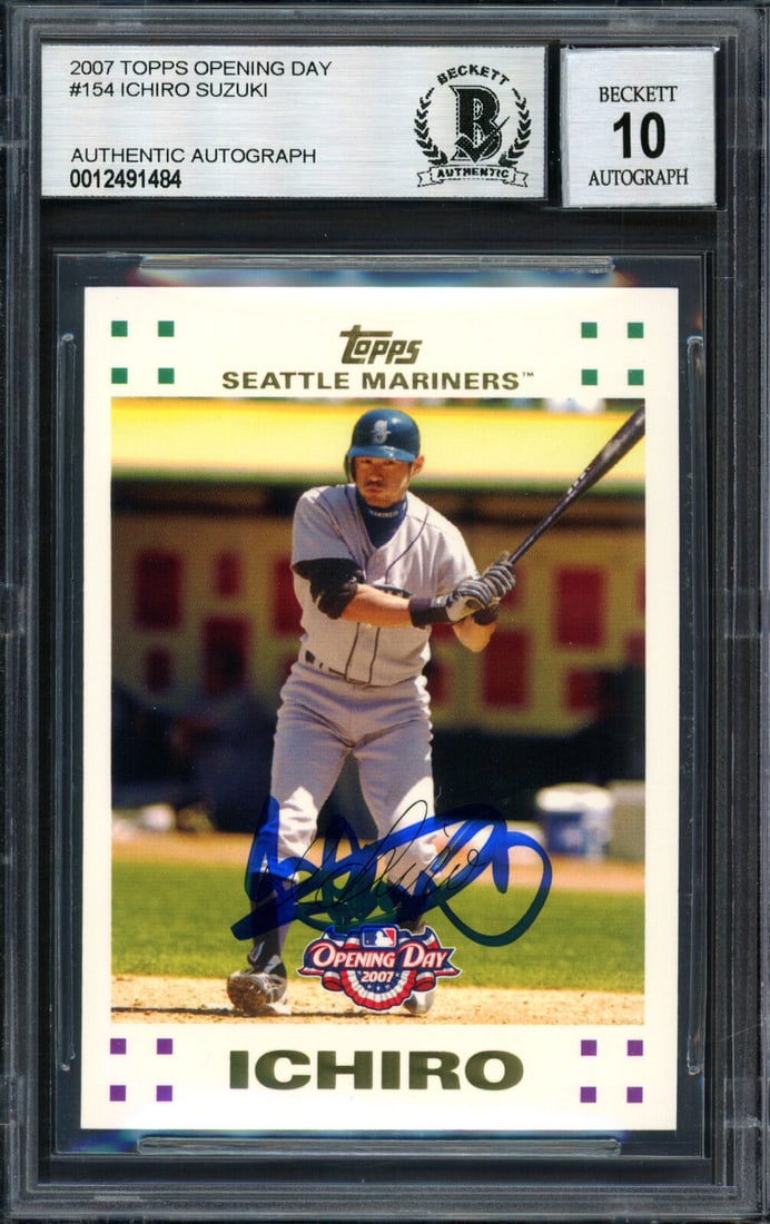 Ichiro Suzuki 2007 Topps Opening Day Card Auto Grade 10 Beckett 12491484 (1 of 2)