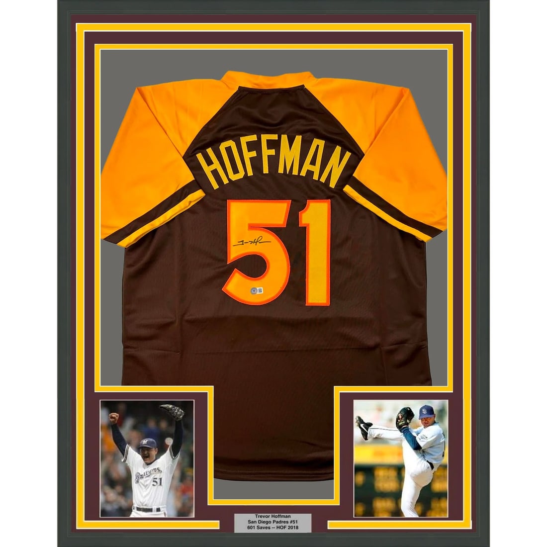 framed autographed/signed trevor hoffman 33x42 san diego brown jersey BAS COA: framed autographed/signed trevor hoffman 33x42 san diego brown jersey BAS COA Framed Autographed/Signed Trevor Hoffman 33x42 San Diego Brown Jersey BAS COA SKU no: RBJ8182055501912 Guidelines for Bidd