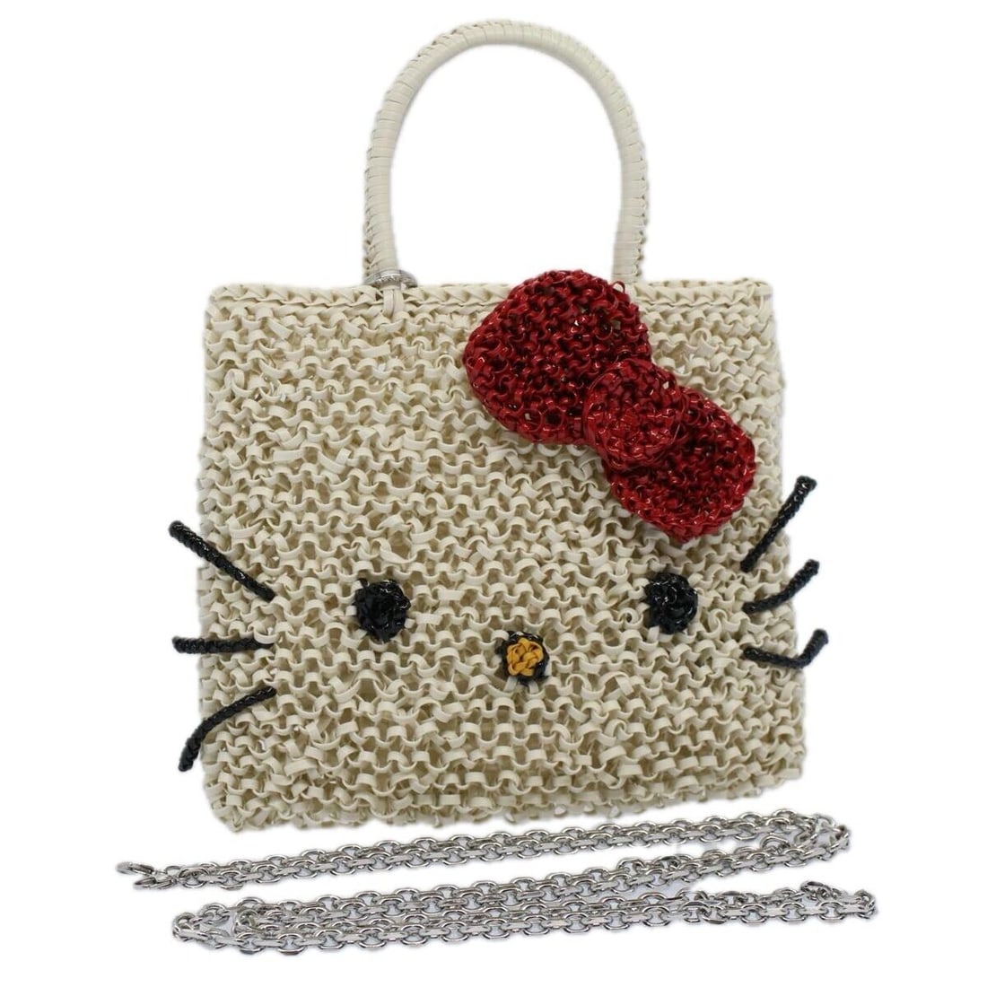 ANTEPRIMA Hello Kitty Chain Wire Shoulder: ANTEPRIMA Hello Kitty Chain Wire Shoulder Bag Plastic 2way White Red Auth 56580 Condition: Pre-owned Brand: ANTEPRIMA Style: Shoulder Bag Material: Plastic Exterior Color: White / Red Size: See De