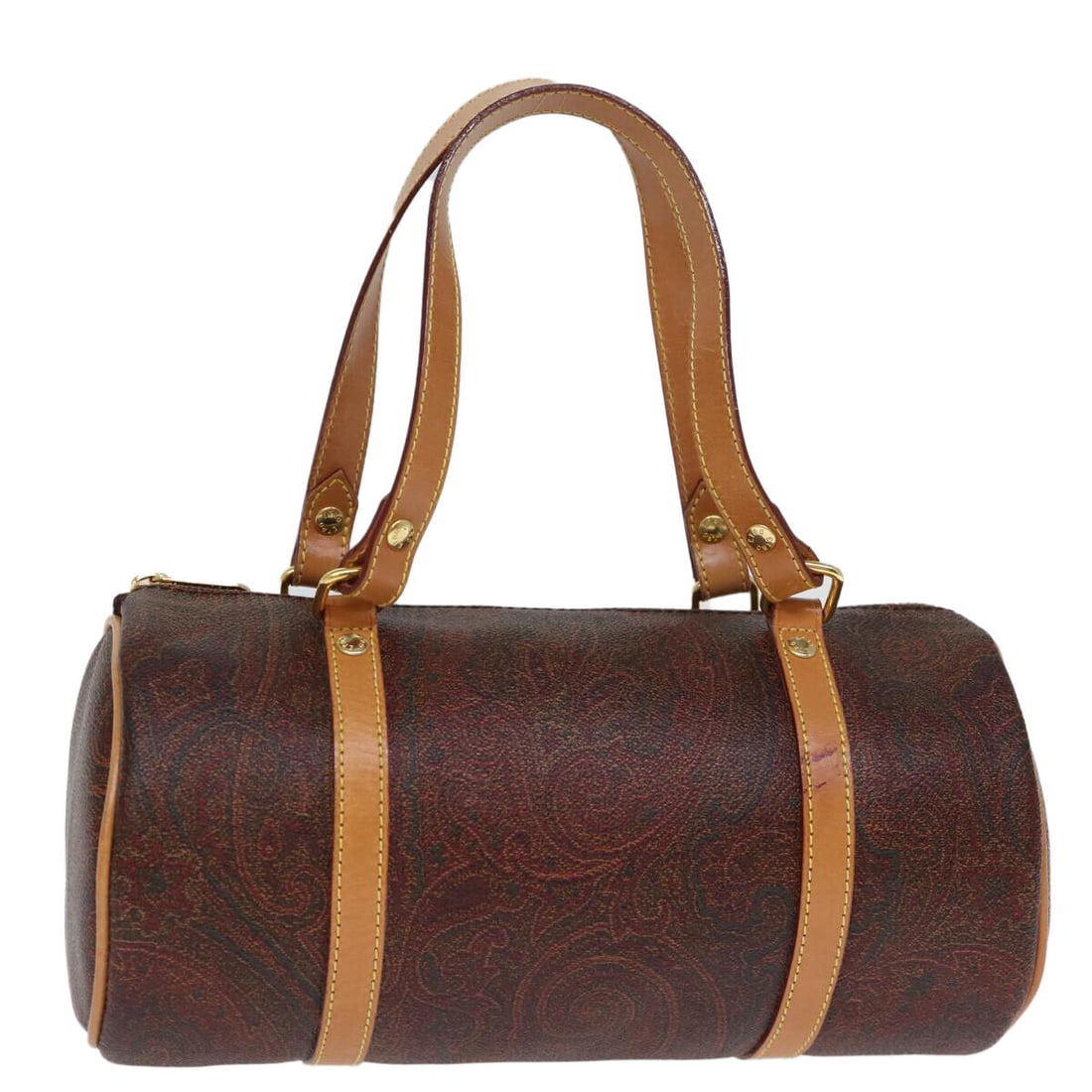 ETRO Paisley Hand Bag PVC Leather: ETRO Paisley Hand Bag PVC Leather Brown Auth am6106 Condition: Pre-owned Brand: ETRO Style: Hand Bag Material: PVC Leather Exterior Color: Brown Size: See Description Bag Height: 4.7inch(