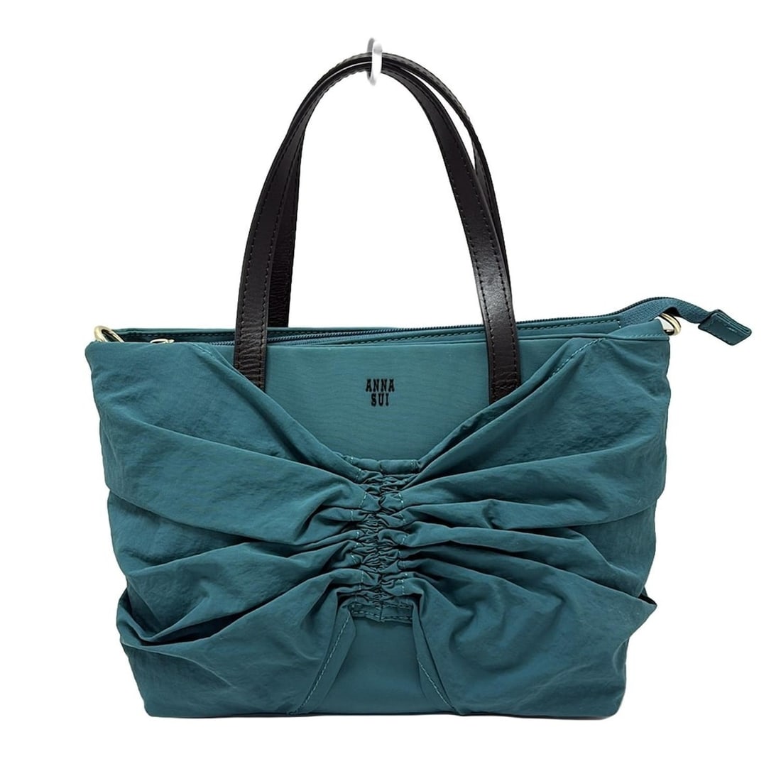 Auth ANNA SUI - Blue Green: Auth ANNA SUI - Blue Green Black Nylon Leather Handbag Condition: Pre-owned Brand: ANNA SUI Style: Handbag Exterior Color: Blue Green, Black Exterior Material: Nylon, Leather Accessories: Shoulder