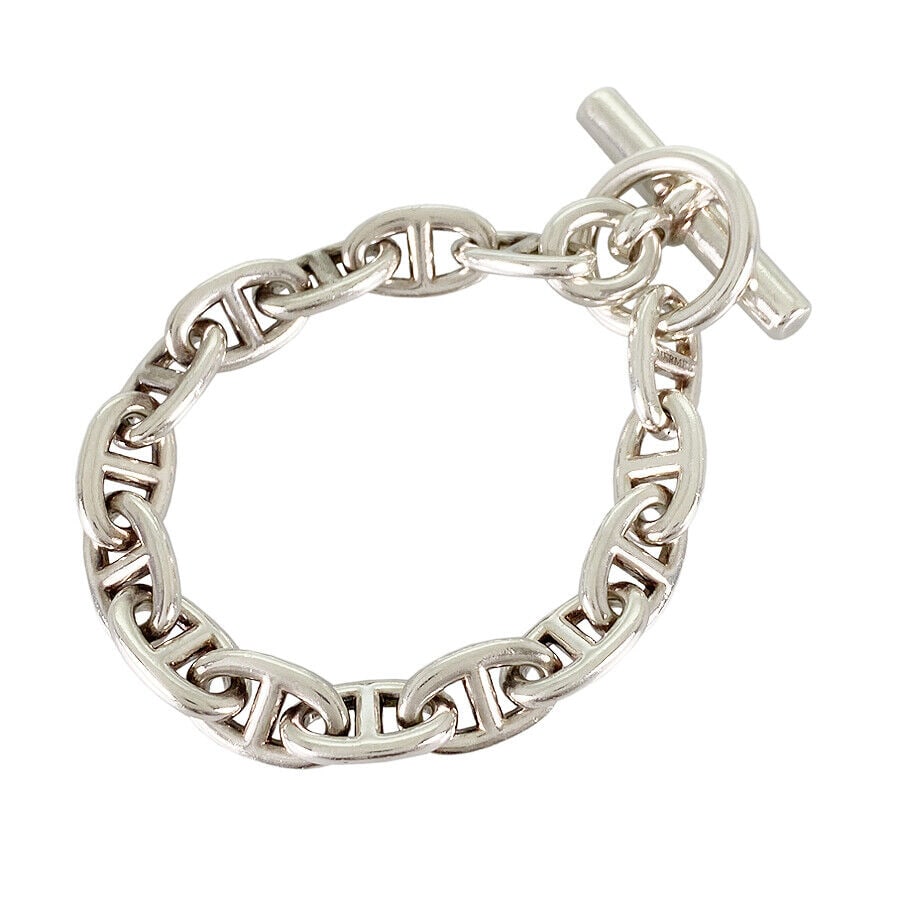 HERMES Chaine dAncre MM Silver Bracelet (1 of 9)