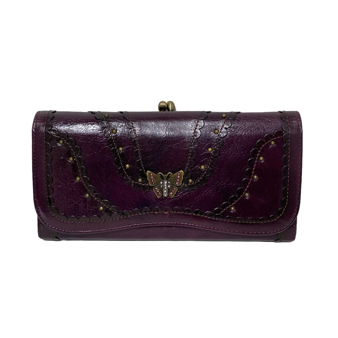 Auth ANNA SUI - Bordeaux Dark: Auth ANNA SUI - Bordeaux Dark Brown Leather Long Wallet Condition: Pre-owned Brand: ANNA SUI Style: Long Wallet Color: Bordeaux, Dark Brown Material: Leather Accessories: Box ConditionRan