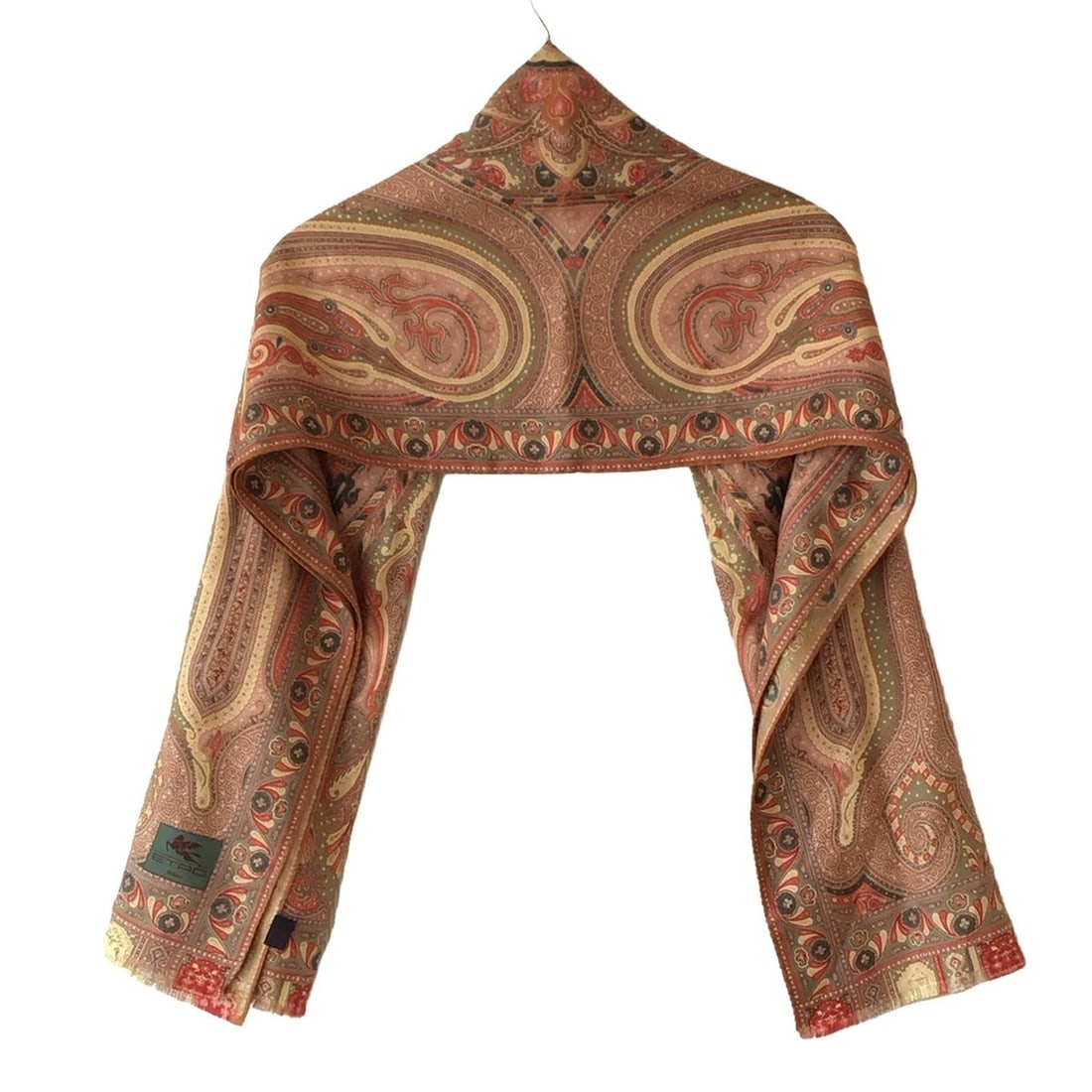 Auth ETRO - Light Brown Red: Auth ETRO - Light Brown Red Multi Scarf Condition: Pre-owned Brand: ETRO Style: Scarf Color: Light Brown, Red, Multi ConditionRank: 7 Type: Scarf SKU no: RBJ236012532300 <br