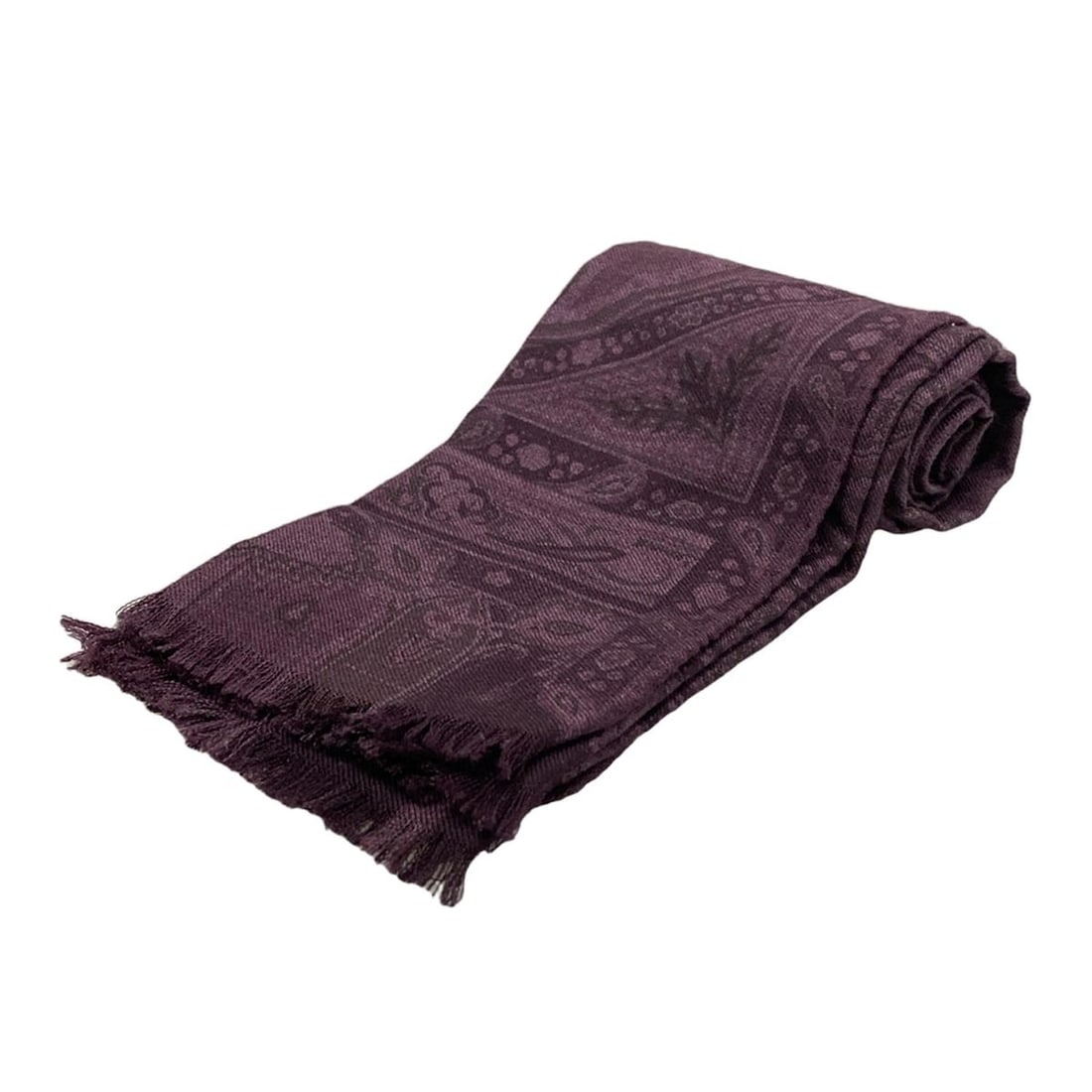 Auth ETRO - Purple Dark Purple: Auth ETRO - Purple Dark Purple Wool Silk Scarf Condition: Pre-owned Brand: ETRO Style: Scarf Color: Purple, Dark Purple Material: Wool, Silk ConditionRank: 7 Type: Scarf <br