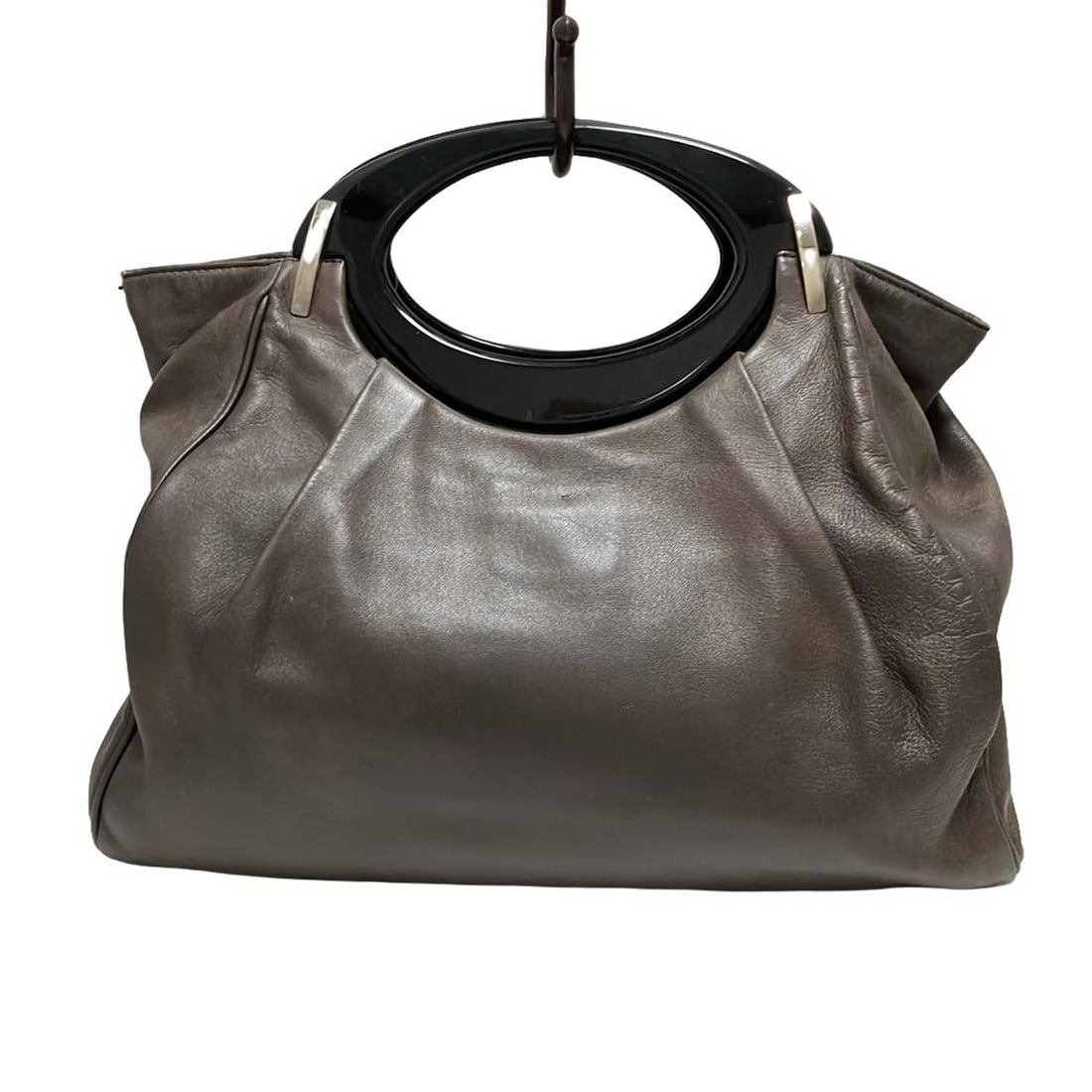 Auth MARNI - Dark Brown Black: Auth MARNI - Dark Brown Black Leather Plastic Tote Bag Condition: Pre-owned Brand: MARNI Style: Tote Bag Exterior Color: Dark Brown, Black Exterior Material: Leather, Plastic Accessories: Shoulder