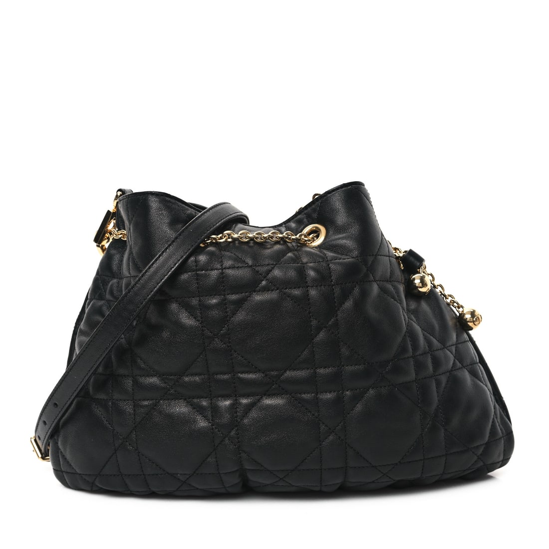 Christian Dior Lambskin Supple Macrocannage Small: Christian Dior Lambskin Supple Macrocannage Small Ammi Bag Black Brand: CHRISTIAN DIOR Condition: Shows Wear Condition Details: Exterior: Marks, surface wear, , Box, Dust bag, Authenticity card Base l